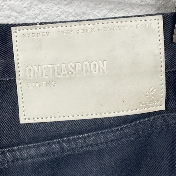 NWT One Teaspoon Smiths Trouser Jeans Faded Black Slits Rips Sz 24 - Picture 8 of 15